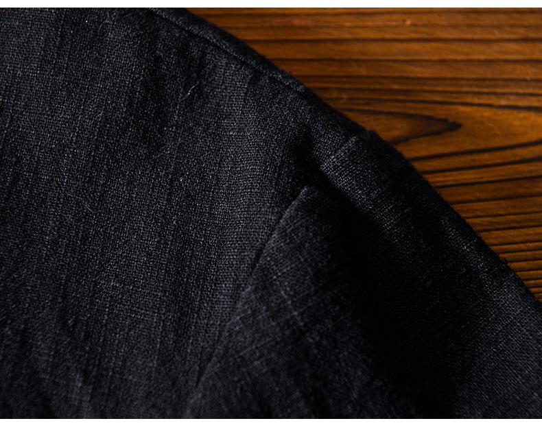 2025 Men's Chinese Style Cotton Linen Long Sleeve Tang Suit Hanfu Shirt, Plus Size Loungewear