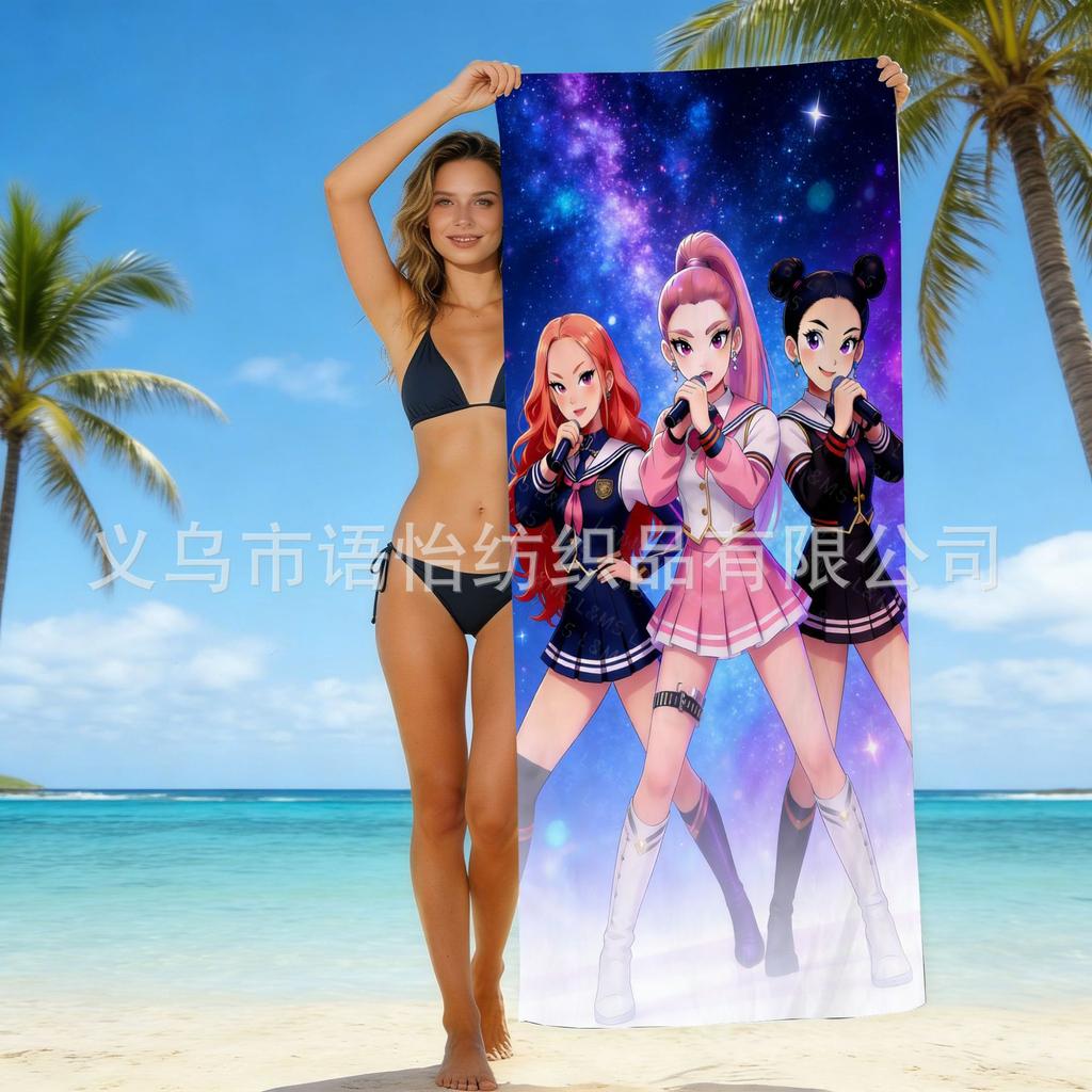 Europe And The United States Popular Witch Hunter Group Beach Towel Internet Celebrity Kpop Microfiber Beach Towel Floor Towel Bath Towel