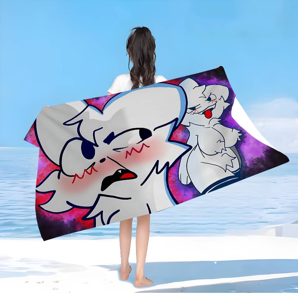 Boykisser Silly cartoon Microfiber Printed Beach Towel Mountain Climbing Yoga Beach Swimming Running Absorbent Soft Towel
