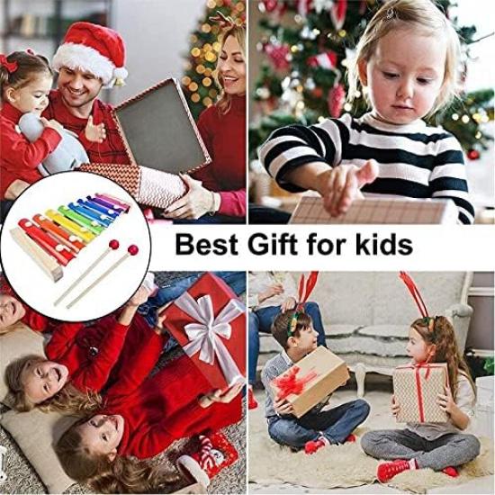 Tvoip Wooden Xylophone Toys Musical Creative Wooden Instruments 8 Notes Xilofono Children Baby Musical Toys Development