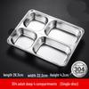 Kangmo Deepened 304 Stainless Steel 4-Compartment Meal Tray
