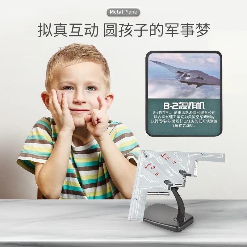 1:72 Alloy Aircraft Model B-2 Fighter with Light and Music Pull Back Series Children's Aircraft Model Toy Birthday Gift
