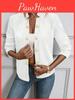 Abbigliamento alla moda da donna Autunno Primavera Monocolore Doppiopetto Temperamento Manica Lunga Giacca Tailleur Casual Versatile Tailleur