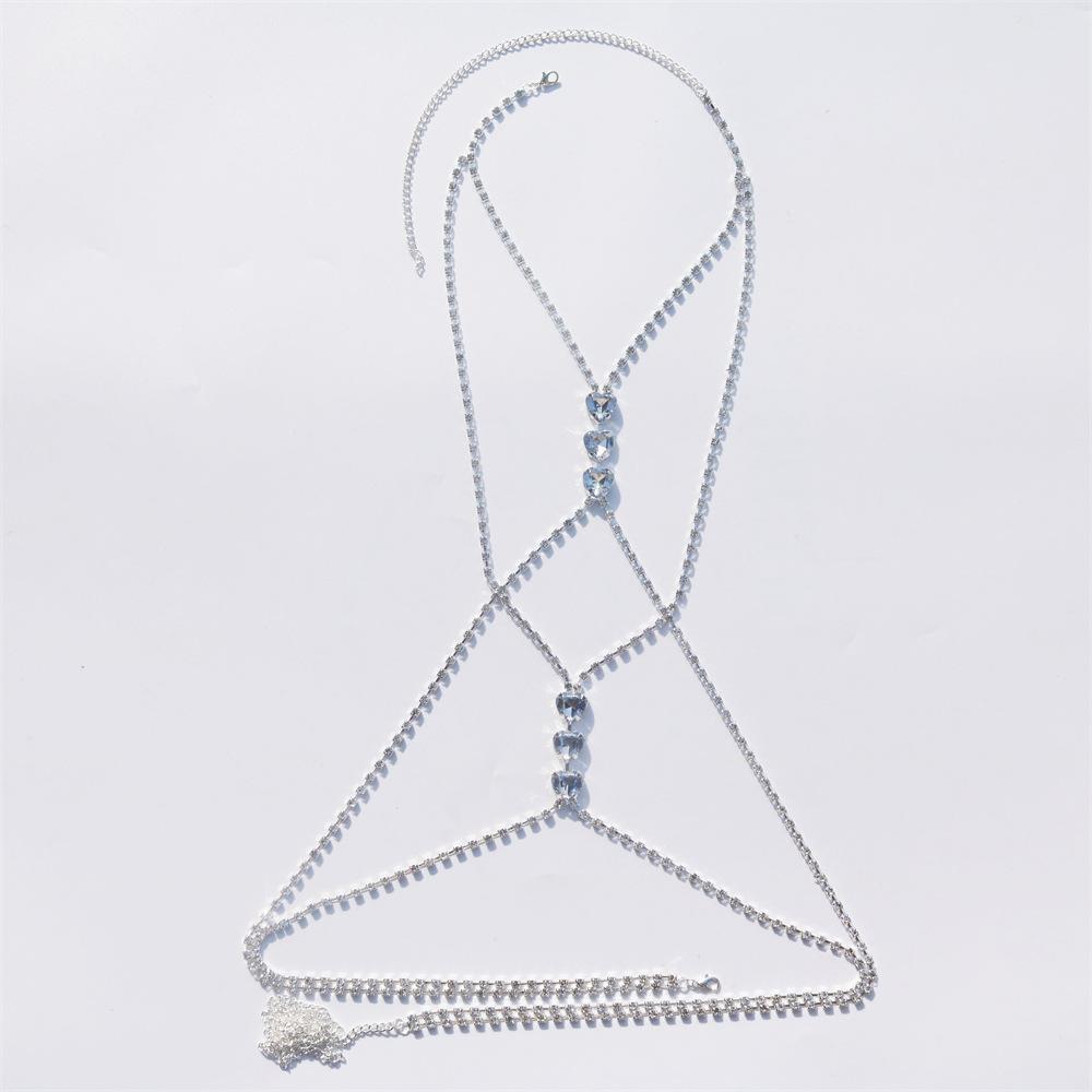 New Sexy Fashion Rhinestone Breast Chain, European And American Luxury Rhinestone Bikini Body Chain Women, Accessories