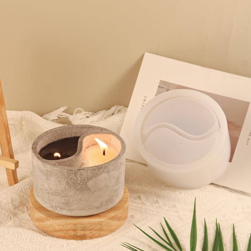 Handmade Tai Chi Aromatherapy Candle Cup Decoration Dropping Glue Mold Candle Holder Mold