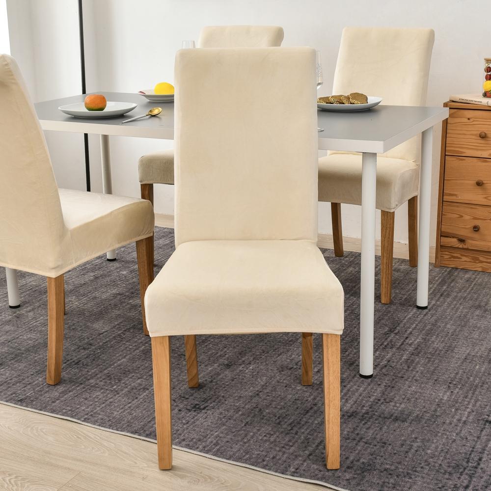Velvet Plush Stretch Chair Slipcover Elastic Spandex Chair Cover for Dining Room Kitchen Wedding Banquet Hotel Housse De Chaise