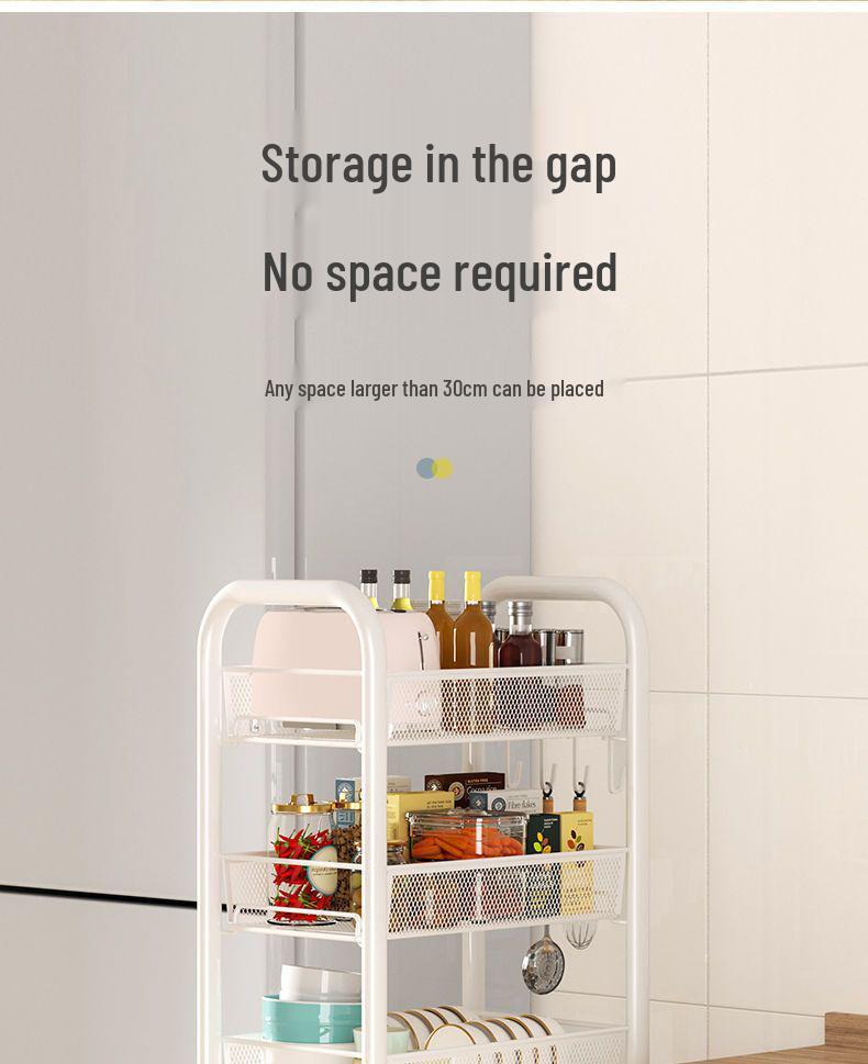 Multi-Layer Movable Kitchen Rack: Floor-Standing Storage Cart for Fruits & Vegetables