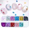 3D Butterfly Nail Glitter Flakes Holographic Iridescent Sequins 1 Set for Summer Beach Themed Nail Art Design