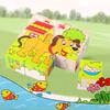 Früherziehung Holzpuzzleblöcke Kindliche Intelligenzentwicklungsspielzeuge Sechsseitiges Bild 3D-Puzzleblöcke für den Kindergarten