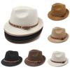 Vintage Suede Felt Hat With Knot And Embroidery For Men Women