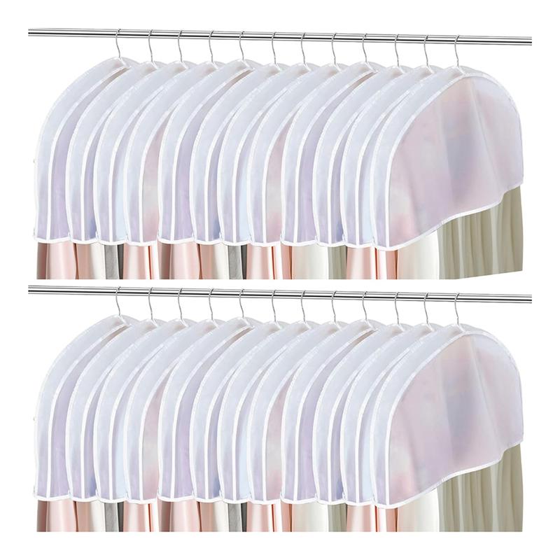 

A25F-For Hanging Clothes,Dust Covers 24PCS Garment Covers, Shoulder Covers For Clothes Protection прозрачный белый