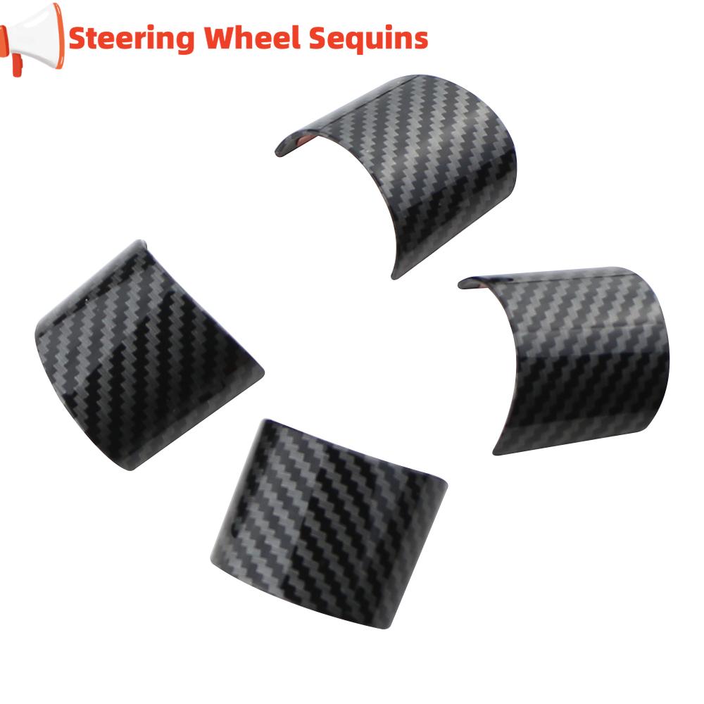 4pcs/set Steering Wheel Cover Sequin for Ford Mondeo 2004-2006 ABS Chrome Carbon Fiber Trim Sticker Interior Accessories
