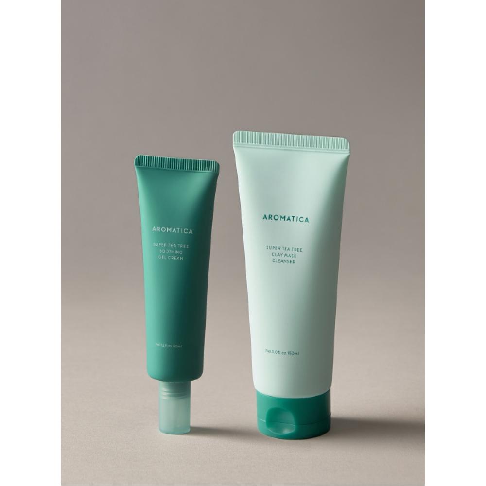 Aromatica [trouble Soothing Care] Super Tea Tree Soothing Gel Cream+mask Cleanser Set NONE