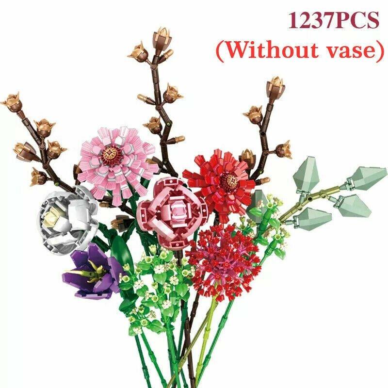 

Симулятор Роза Фомантический Букет Букет Строительный блок Кирпичи Аниме Фигурки Игрушки Друзья Pricness Kit Набор Подарок для подруги