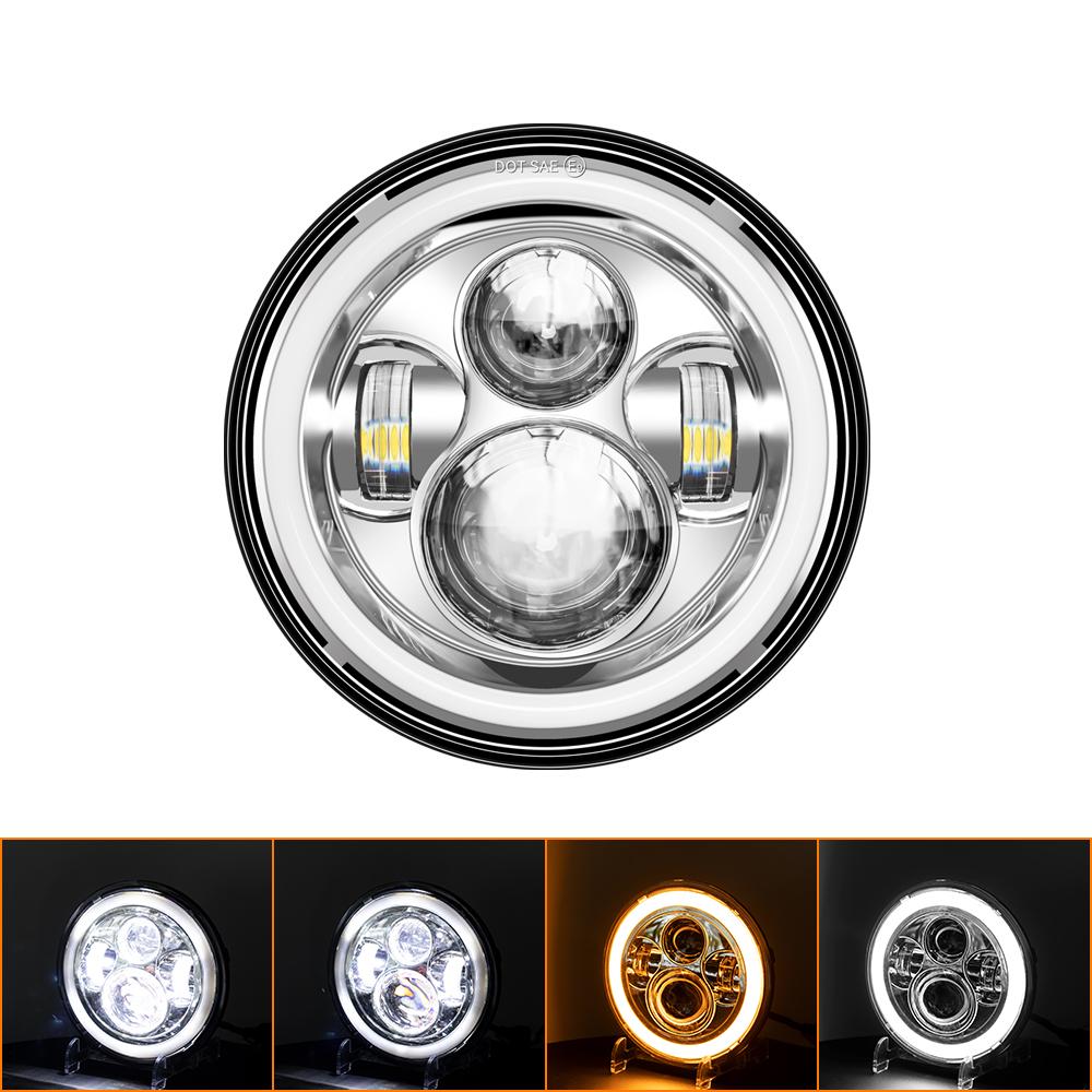 Universal 7 Inch Led Car Motorcycle Headlight Hi/Low Beam DRL Turn Signal 7" Round Headlamp For Harley For Wrangler JK LJ CJ