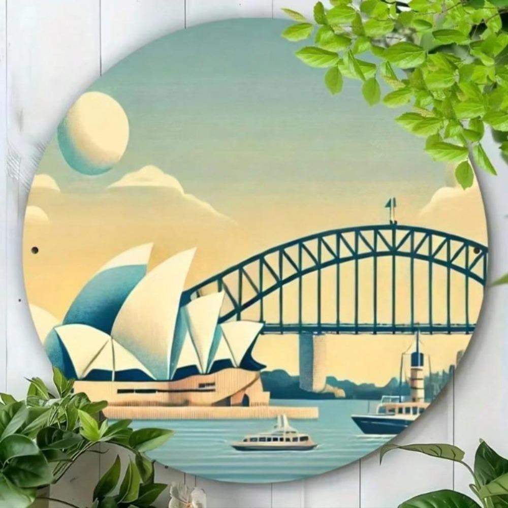 Metal Wall Decor Opera House Harbor Bridge Artwork Living Dining Office