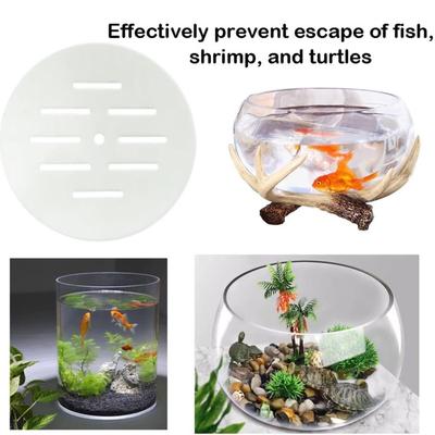 Anti Jumping Fish Tank Lid With Hole Round Cuttable Clear Tank Canopy Fish Turtles Anti Jumping Lid For Turtles Reptiles