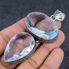 Natural White Topaz Gemstone 925 Sterling Silver Jewelry Pendant 3.55" N7W93