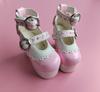 Doll Shoes, 4-minute Width, All-purpose, High Heel, Lace-up Shoes, Lace Trim, Patent Leather (pink)
