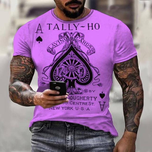 Summer Colorful Poker Gems Print Pánské tričko 3D Pánské Jesus Móda Ležérní Topy Krátké rukávy