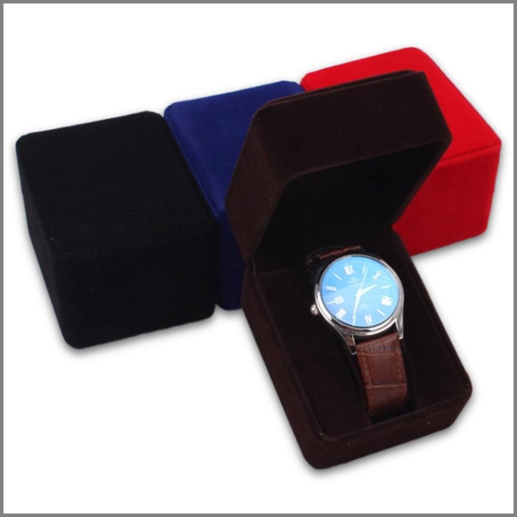 Velvet Light Luxury Single Watch Box, High-End Black Packaging for Business Watches