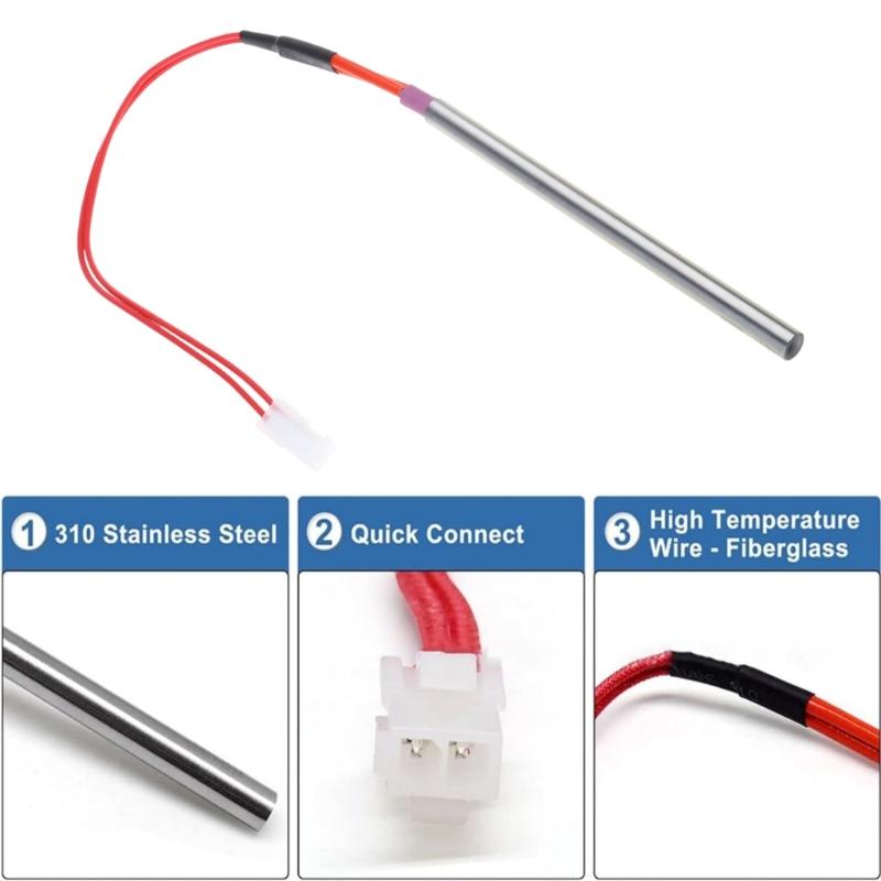 Start Ignitions Stick Heating Stove Component Stove Igniter Metal Heating Rod Stainless Steel Texture for Various Stove