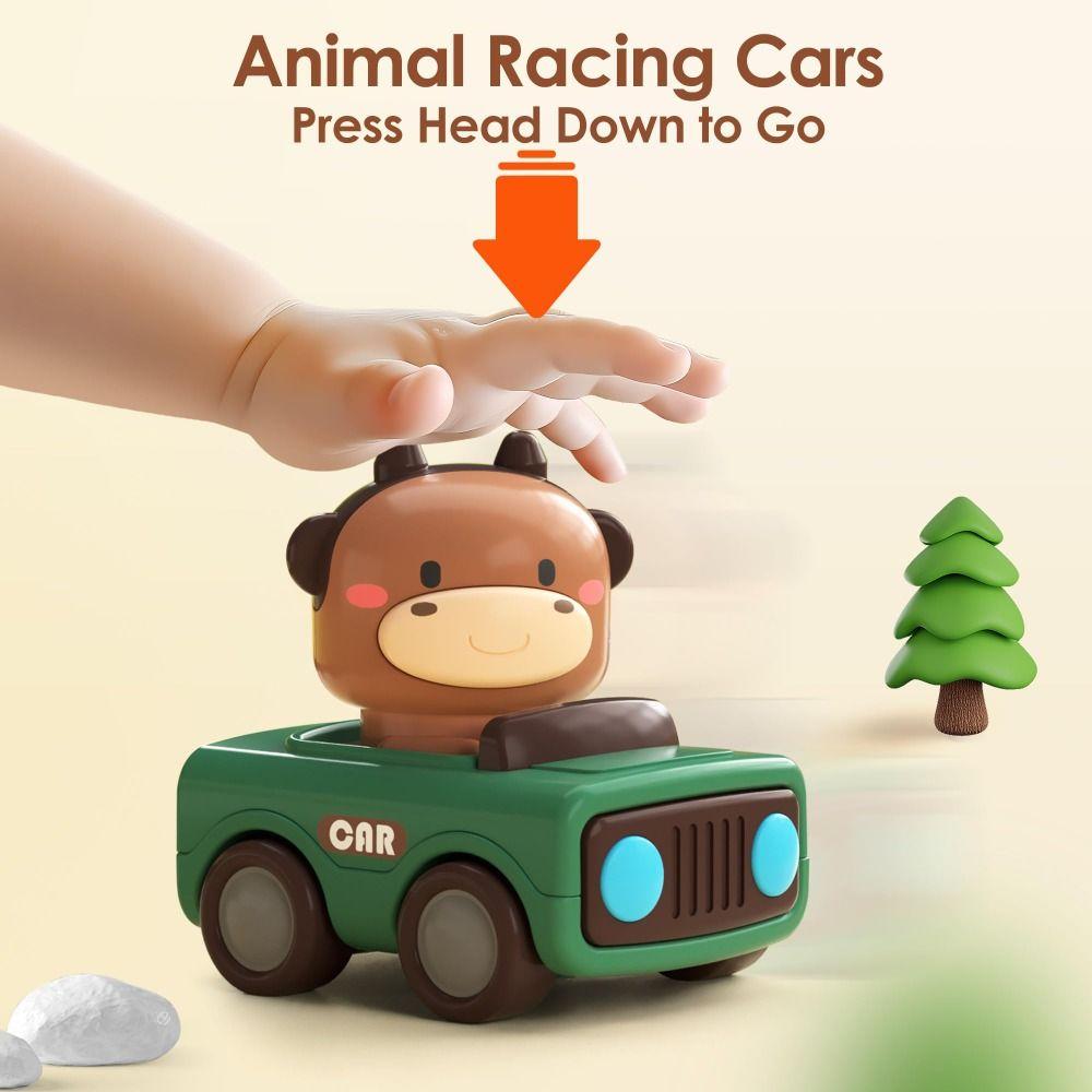 Birthday Gifts Press To Go Car Toy Cartoon Infant Play Vehicle  Toddlers 1-3
