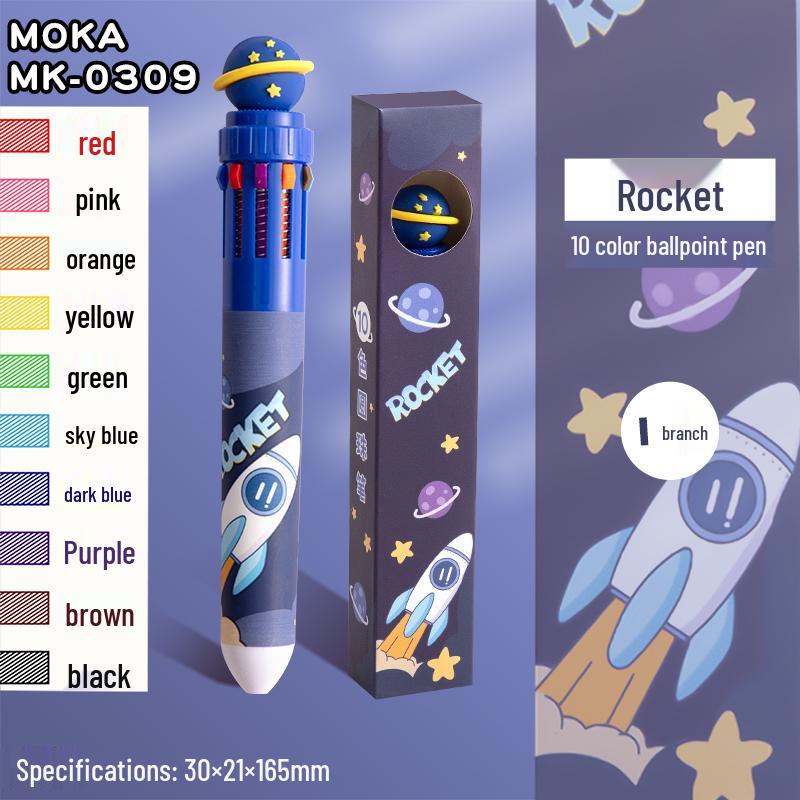 10-Color Cartoon Multi-function Ballpoint Pen for Students