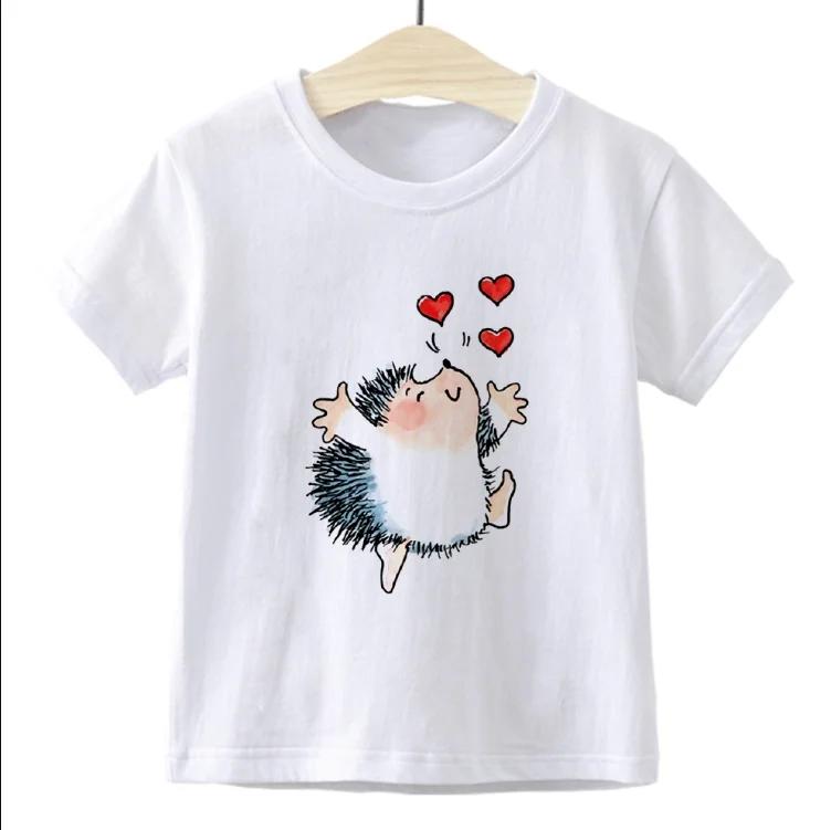 Summer Trendy Kids TShirt for Boys And Girls Cute Child Hedgehog Print Top Casual Summer Clothing for Children