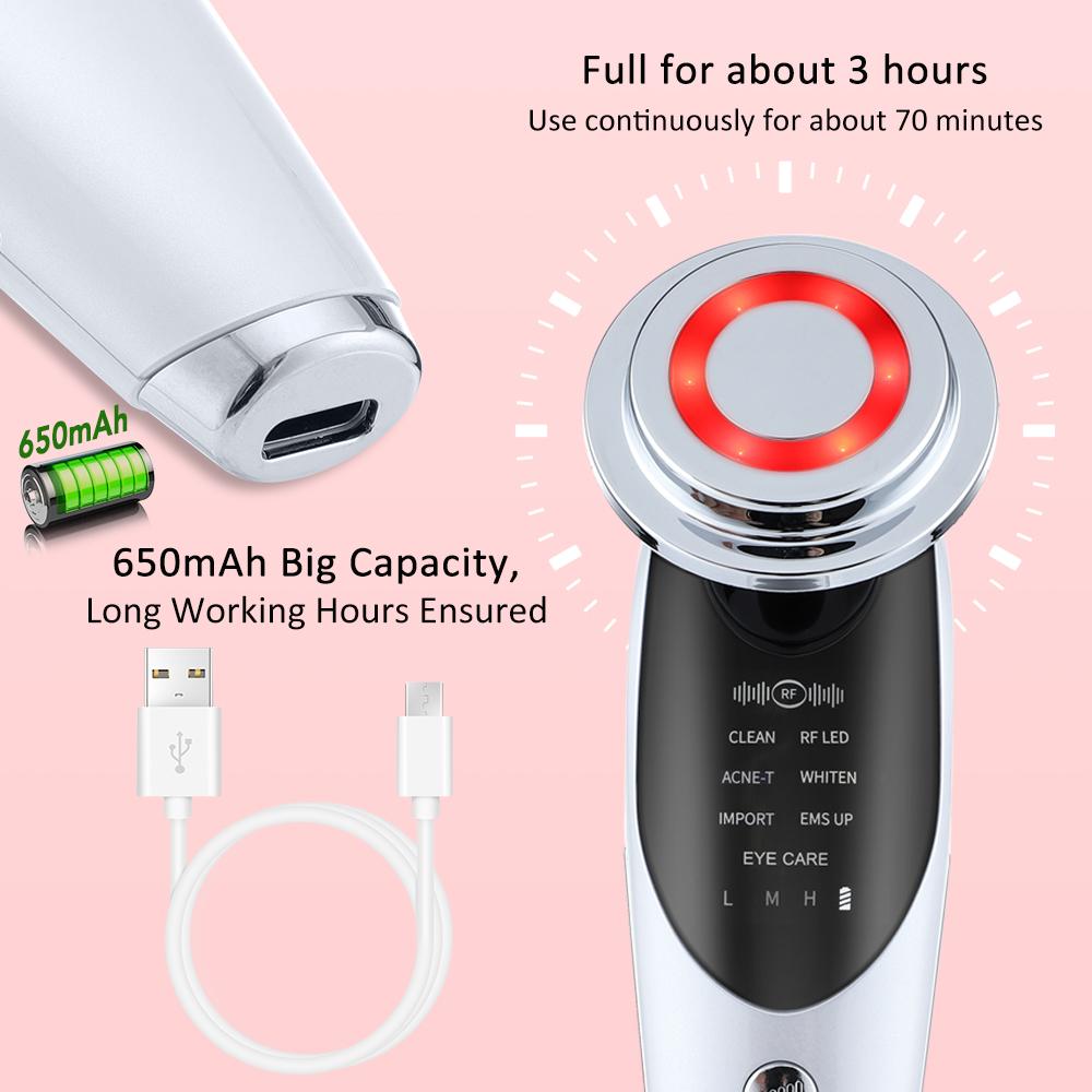 7 in 1 RF EMS Facial Massager Skin Care Tools Face Lift Multifunction Firm Device Skin Rejuvenation Wrinkle Removal Face Beauty