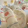 Small Fresh Pure Cotton Four-piece Set Lace Korean Version Princess Style Washed Cotton Bed Skirt Quilt Cover Cream Style Bedding