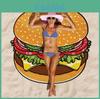 Hamburgers Donuts Pizza Design Beach Towel For Kids And Adults With Polyester Fabric For Pool And Beach Use