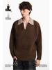 Men's High-End Old Money Style V-Neck Polo Knit Sweater for Autumn/Winter