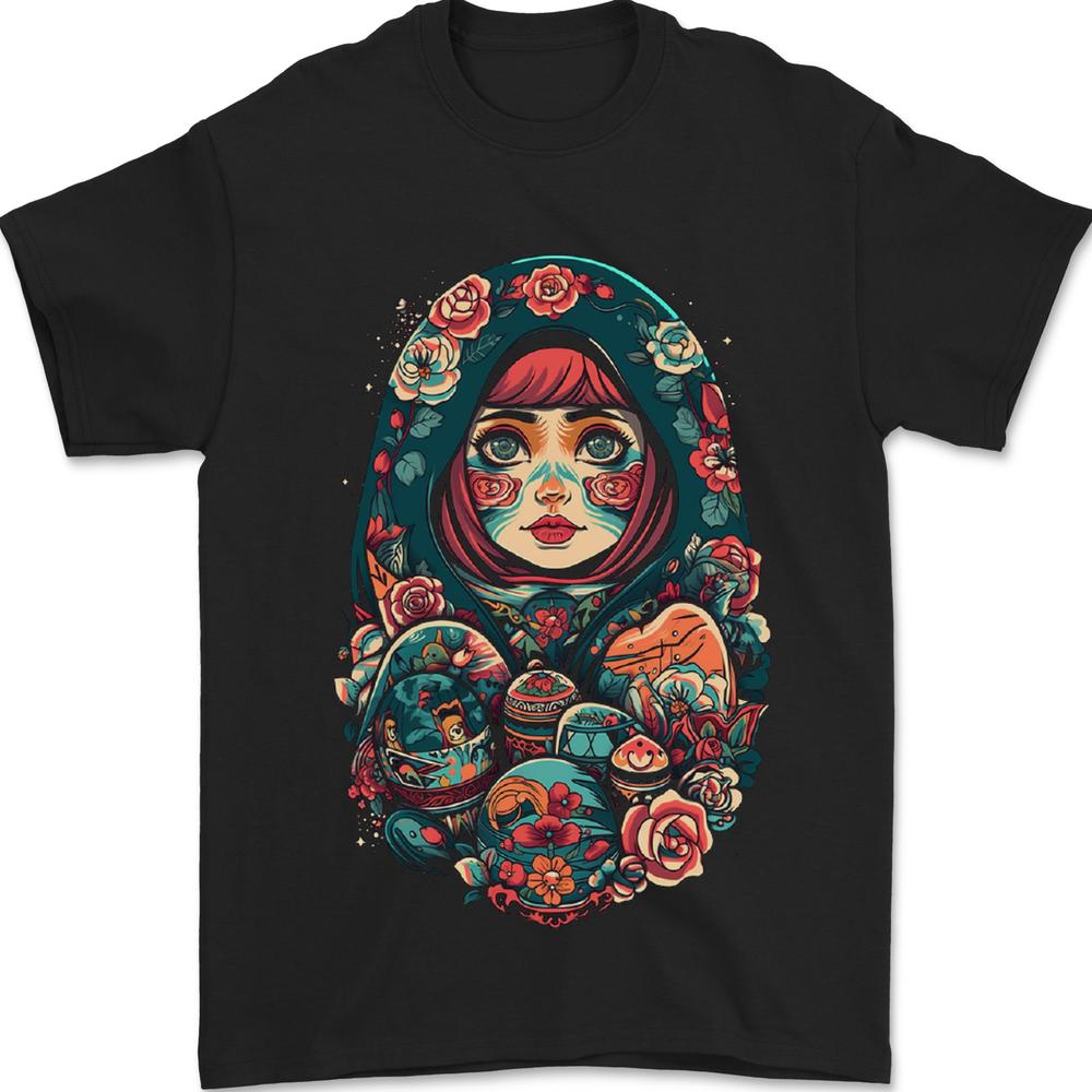 Matryoshka Doll Russian Girl Fantasy Mens T-shirt Cotton XXXL