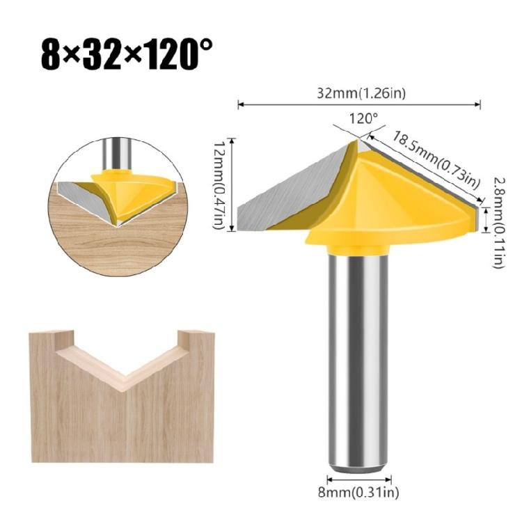 Professional Efficient 8mm Shank V Flute Router Bit Carbide End Mill For Diverse Woodworking Needs Smooth Wood Cutting