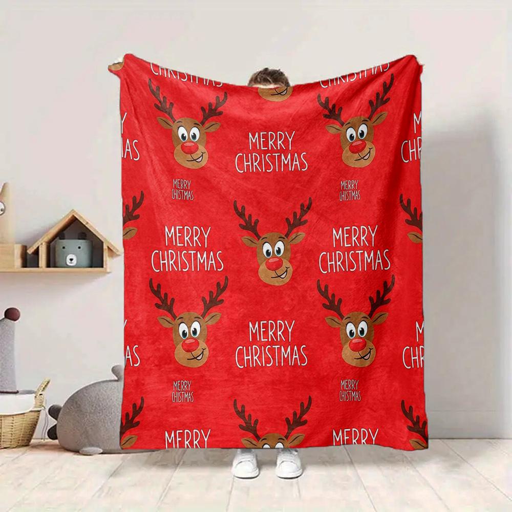1Pc Christmas Candy Canes Blanket Soft And Comfortable Casual Warm Camping Travel Christmas Halloween Gift M91741