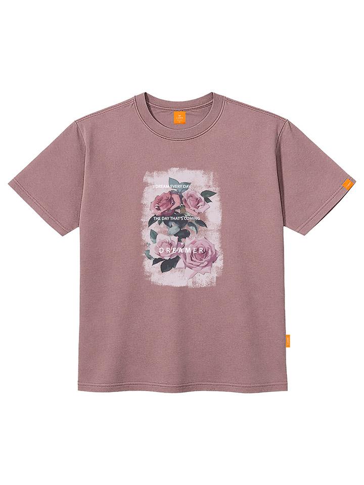 Ellamo Pink Rose Short Sleeve T-Shirt Unisex Plus Size S~4Xl (Type A)