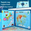 2-in-1 Magnetic China and World Map Educational Wooden Puzzle Board