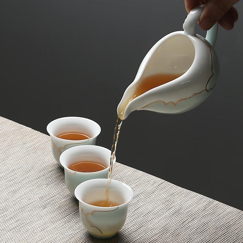 Yihe Hand-Painted Gold Ceramic Kung Fu Tea Set