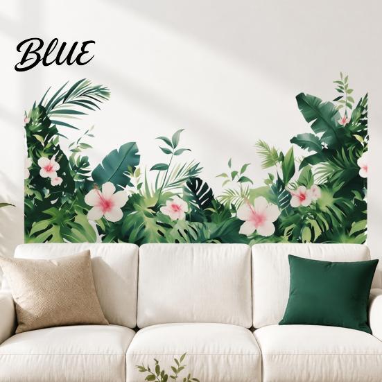 Grüne Blatt Wandaufkleber Tropische Pflanzenaufkleber PVC Wasserdichte Botanische Abziehbilder Nordisch