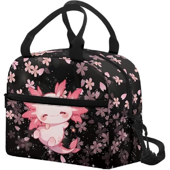 Kawaii Erdbeer-Katze Lunchtasche für Mädchen Kinder 8-10 10-12 Isoliert Lunchbox Tragbar Kühlbox Lunchbag Tragetasche Handtasche Mahlzeitenvorbereitung Organizer Arbeit Schule