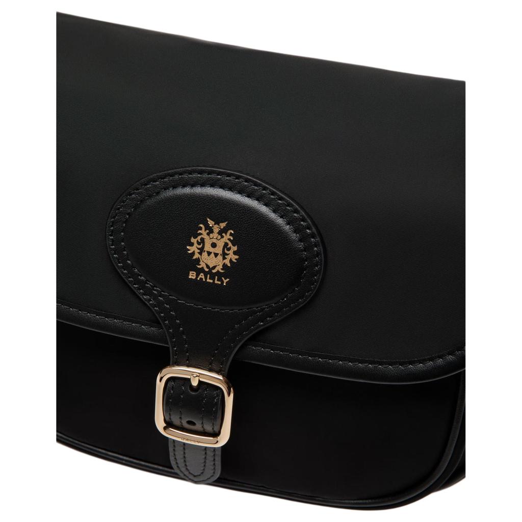 Bally B-Light Rectangular Metal Buckle Nylon Crossbody Bag Small Women bags Black 6311484