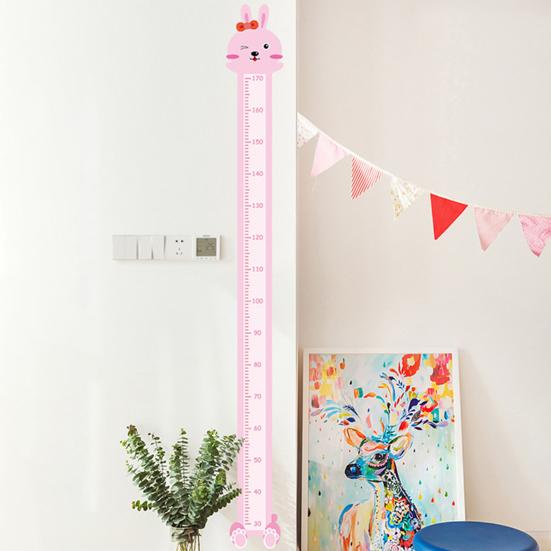 Animal Baby Growth Chart Decal Self-Adhesive Children Bedroom Play Room Nursery Boys Girls Height Measurement Ruler Wall Sticker
