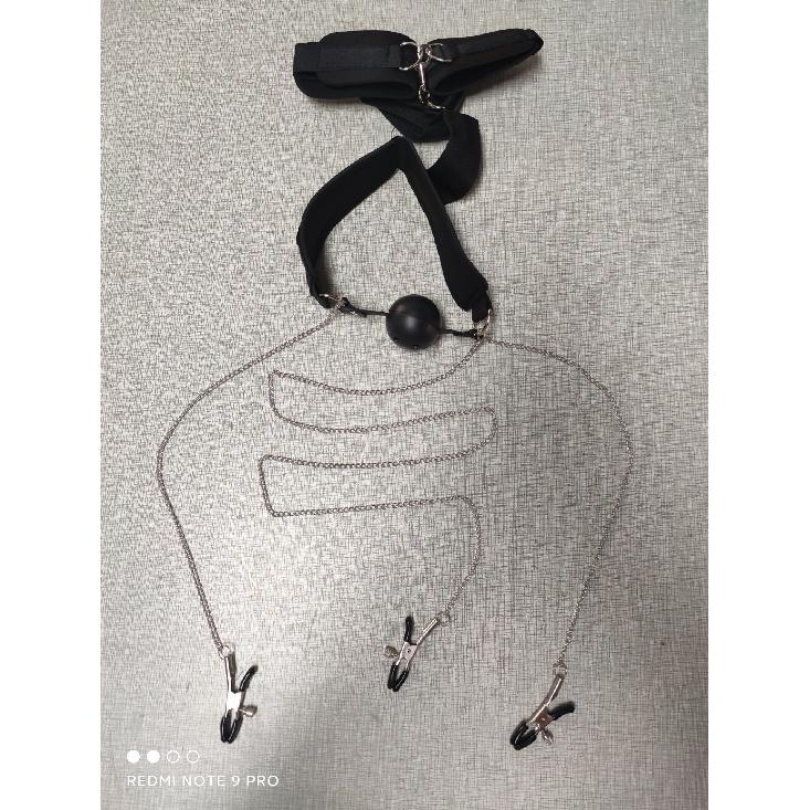 Couple Sex Adult Supplies Female Toys BDSM Props Handcuffs Reverse Back Binding Binding Training Mouth Ball Plug
