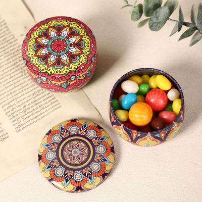 Etnický styl Nádoba na bonbóny Vintage plechovka Víceúčelová Na šperky Cukr Čajové lístky Plechová nádoba Kuchyňská dóza Dekorace