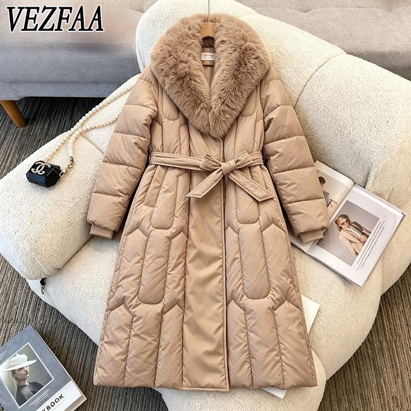 VEZFAA Moda donna casual autunno inverno tinta unita stampa maniche lunghe giacche e cappotti piumini