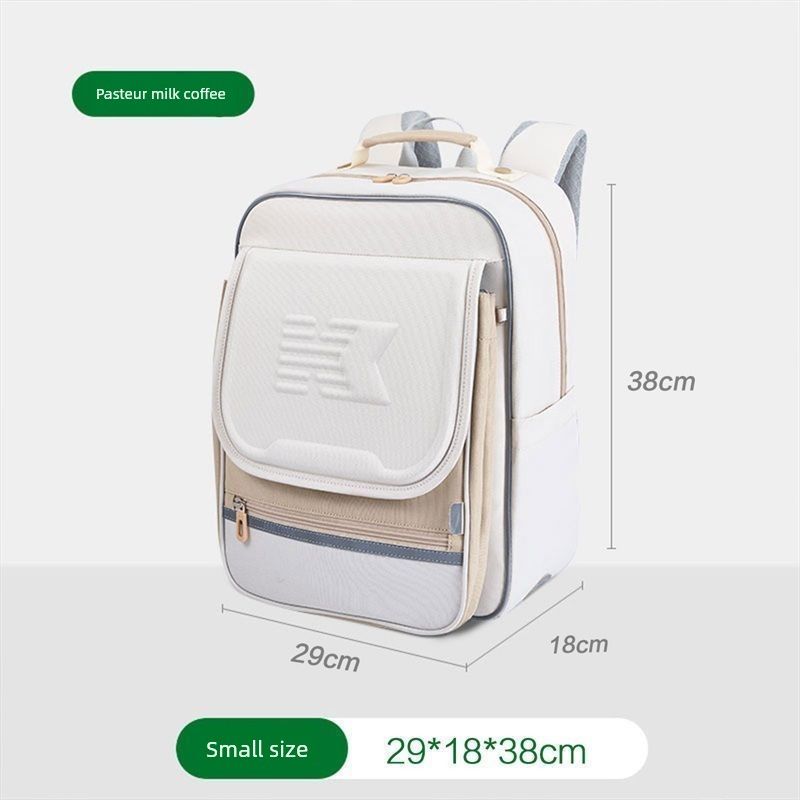 

Kocotree Kids Schoolbag Primary School Girls Backpack Burden Relief Spine Protection Boys Backpack 1234 Fifth Grade New Arrival Milk coffee small size
