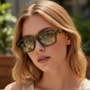 Square Frame Rice Stud Sunglasses Outdoor Retro Inspired UV400 Protection Sun Glasses Trendy Vintage Eyewear for Unisex