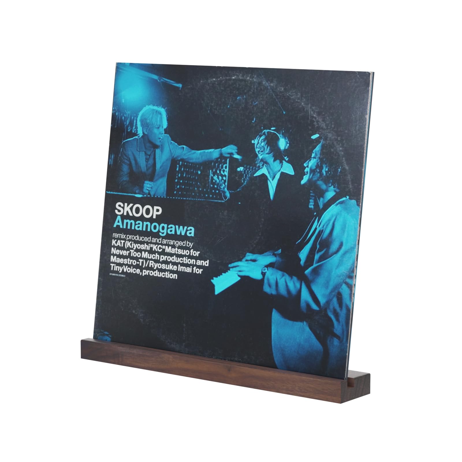 

MayRecords LP Record Single Record Walnut Natural Wood Stylish Interior Easy Record Brown Wall-Mounted Stand, Holder, Wood, Grain, Space-Saving,