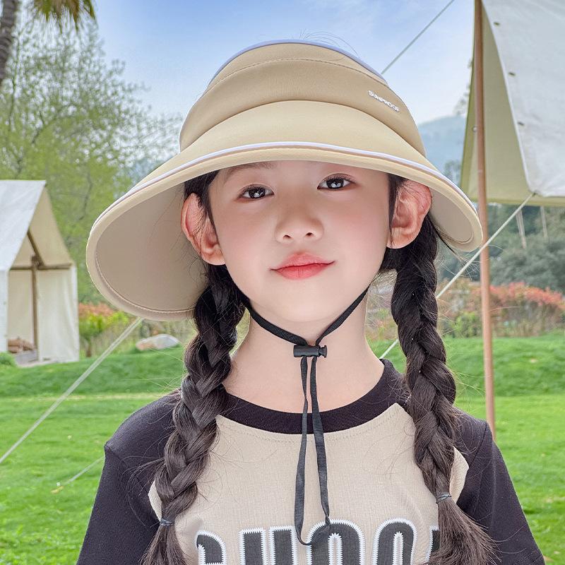 Baby Hat Summer Empty Top Children's Sun Protection Hat Boy Big Brim Sun Hat Girl Sun Hat Ice Silk Sun Hat